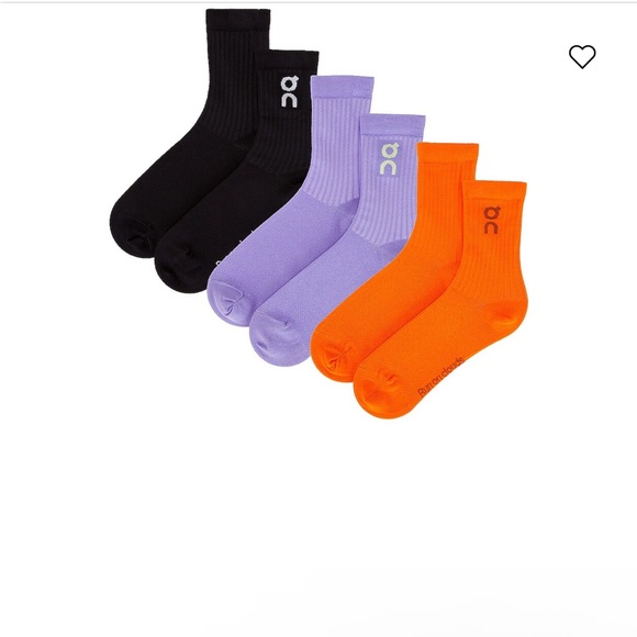 On Running Accessories - NEW ON logo sock 3-pack in comet flame